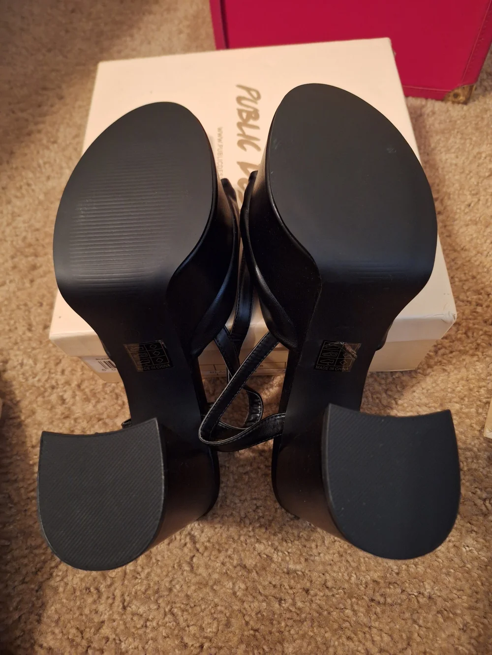 Public Desire Black Knotted Platform Slingback Heels 5 Inch Never Worn